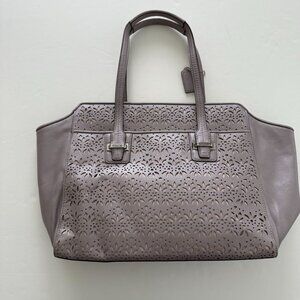 Coach Lavender Eyelet Taylor Leather Carryall -No. K1382-F27391